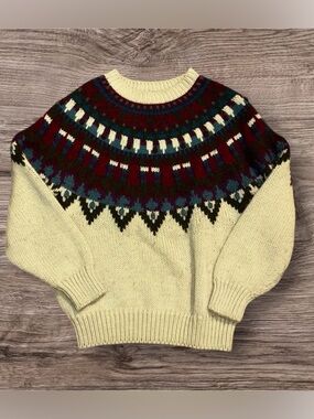 Cozy Cream and Multicolor Knit Sweater IVY